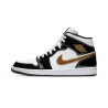 Nike Air Jordan 1 Mid SE Mens Black Gold Patent Leather 852542-007 Shoes