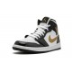 Nike Air Jordan 1 Mid SE Mens Black Gold Patent Leather 852542-007 Shoes